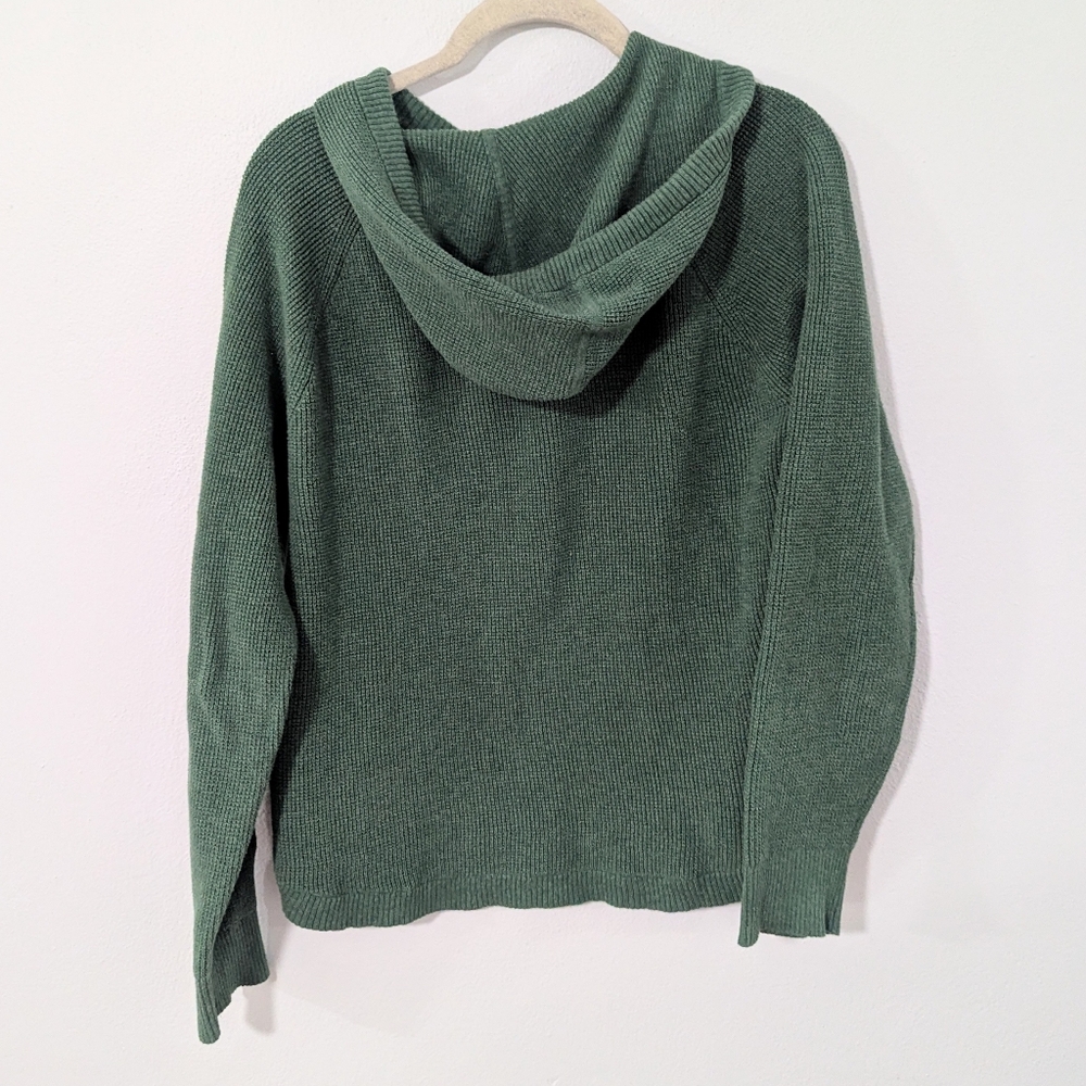 Lauren Ralph Lauren Knit Pullover Sweater Hoodie Drawstring Green XL - Picture 7 of 10